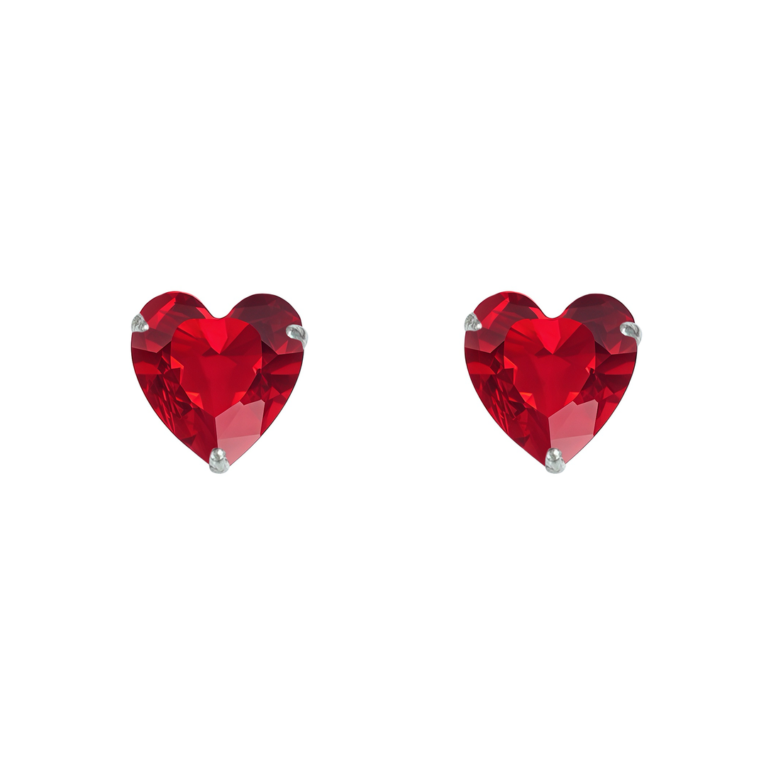 Madira | Heart Shaped Silver Earrings