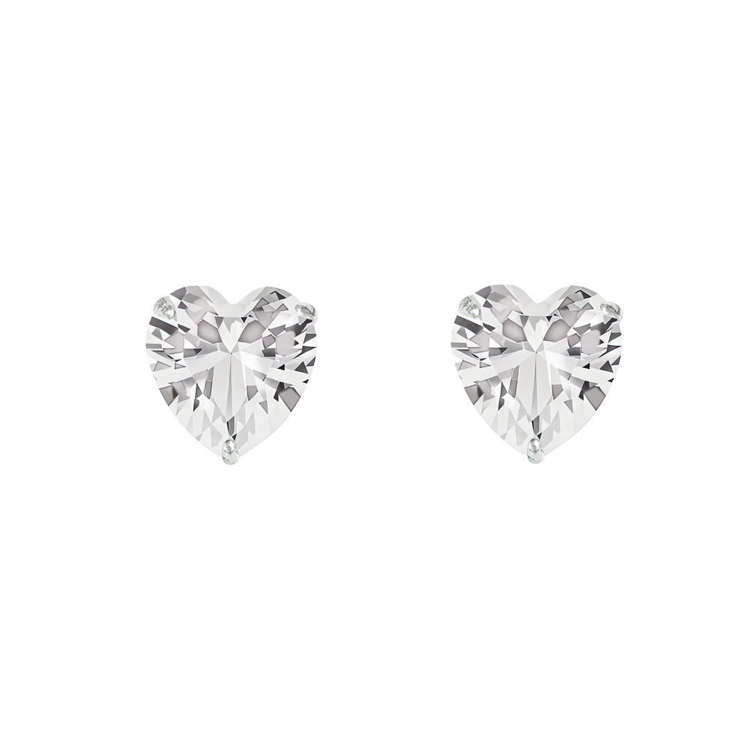 Madira | Heart Shaped Silver Earrings