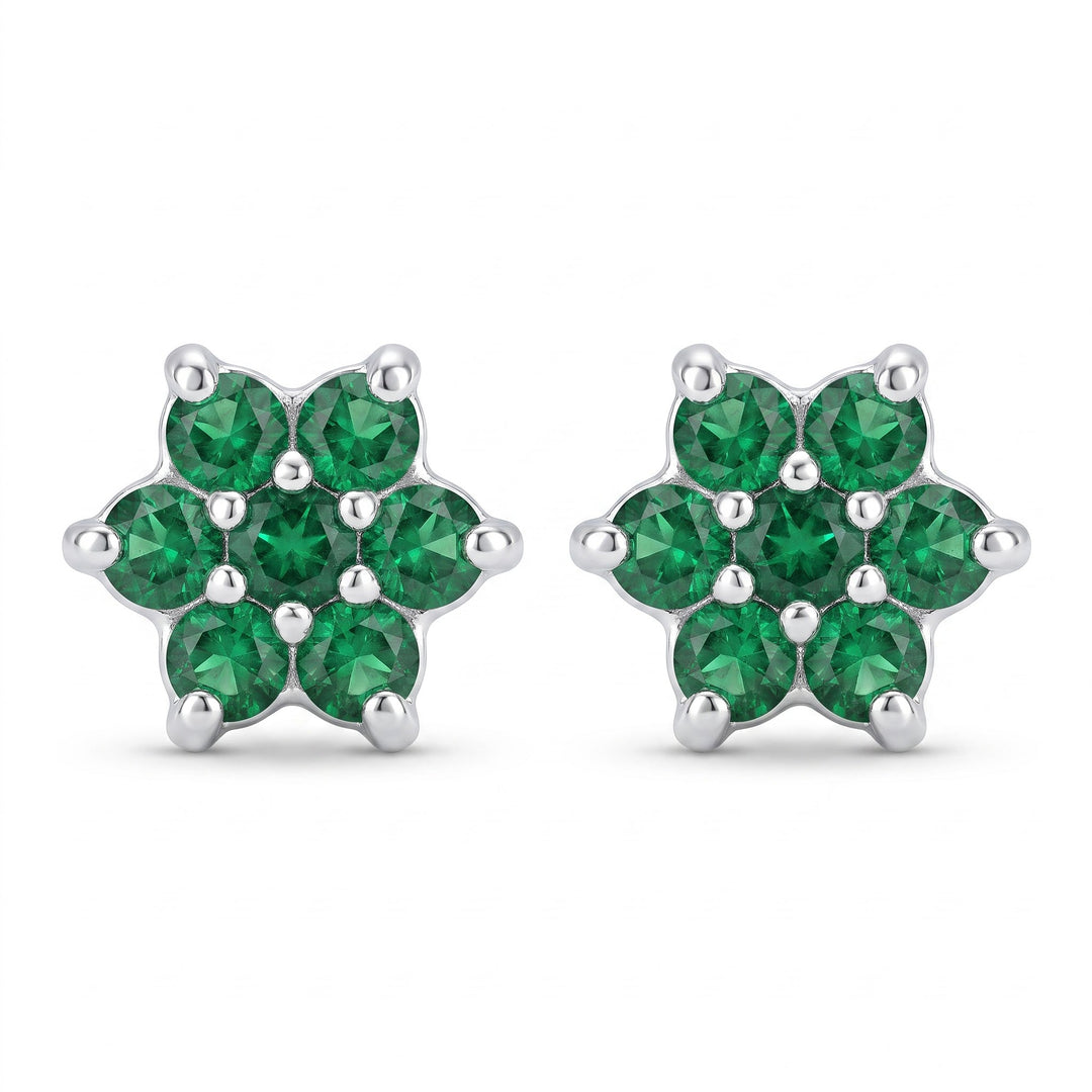 Manya | 7-Stone Flower Shaped Earrings