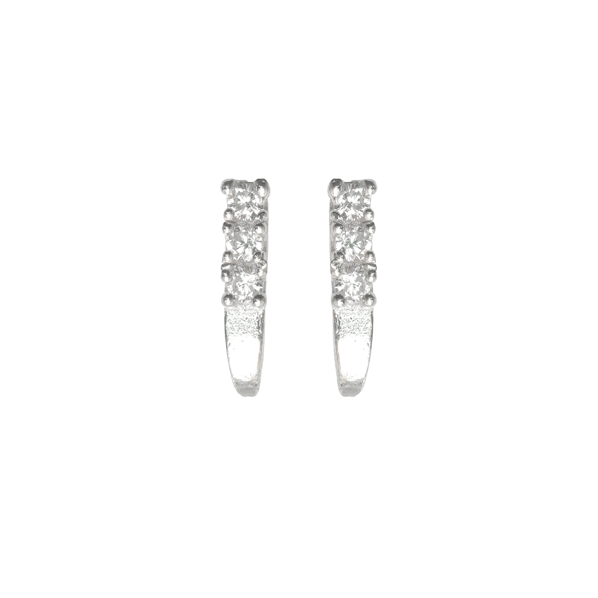 Mia   j shaped silver earrings