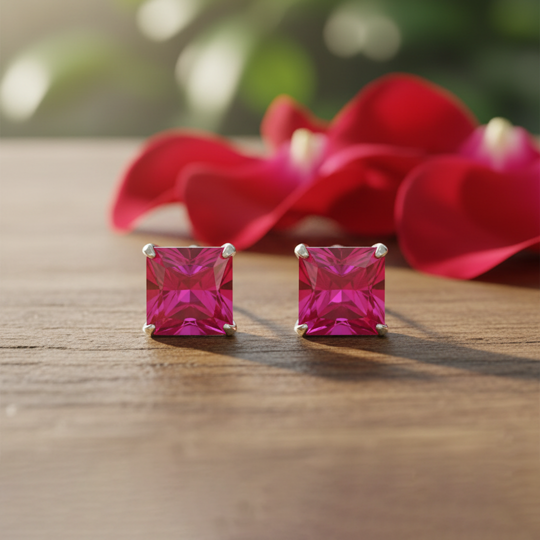 Manini | Square Shaped Silver Earrings
