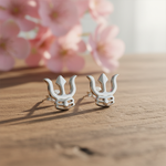 Load image into Gallery viewer, Maya | Trishul Shaped Silver Earrings
