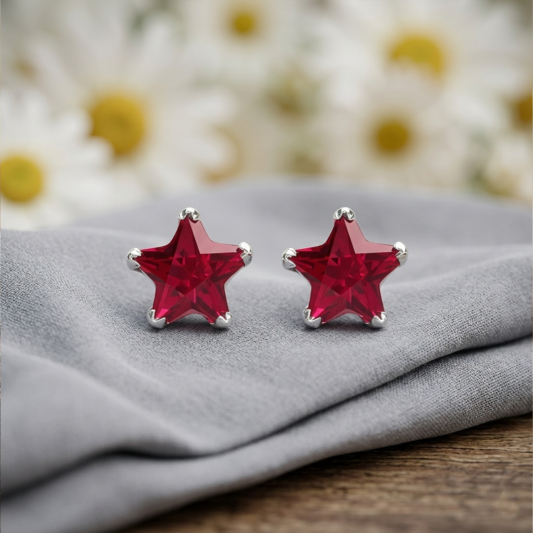 Mira | Star Shaped Silver Earrings