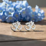 Load image into Gallery viewer, Mudra | Ohm Shaped Silver Earrings
