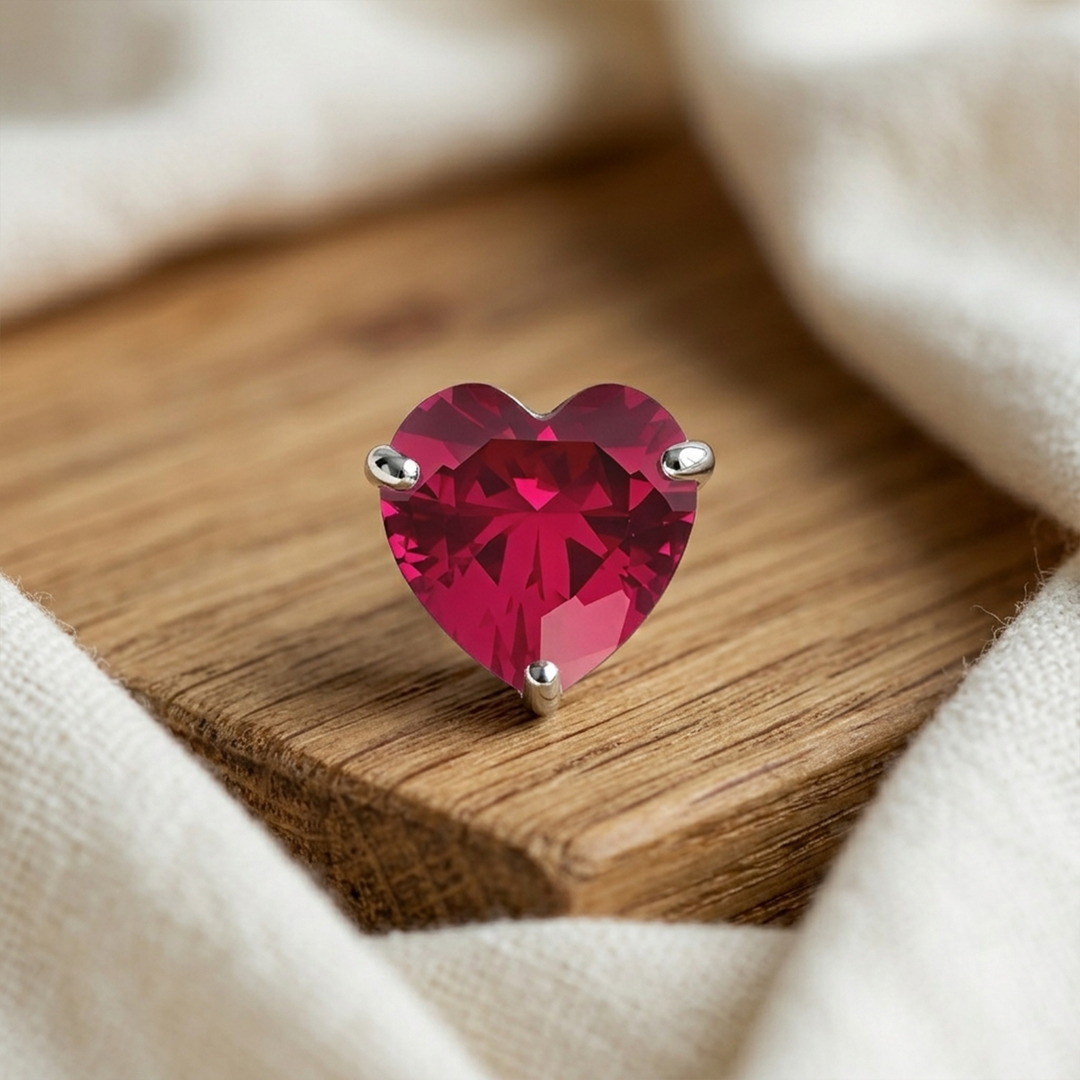 Madira | Heart Shaped Silver Nosepin