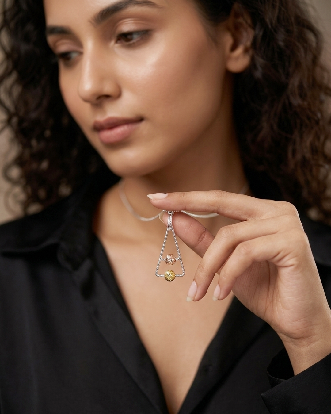 Matrika | Long Triangle Silver Pendant