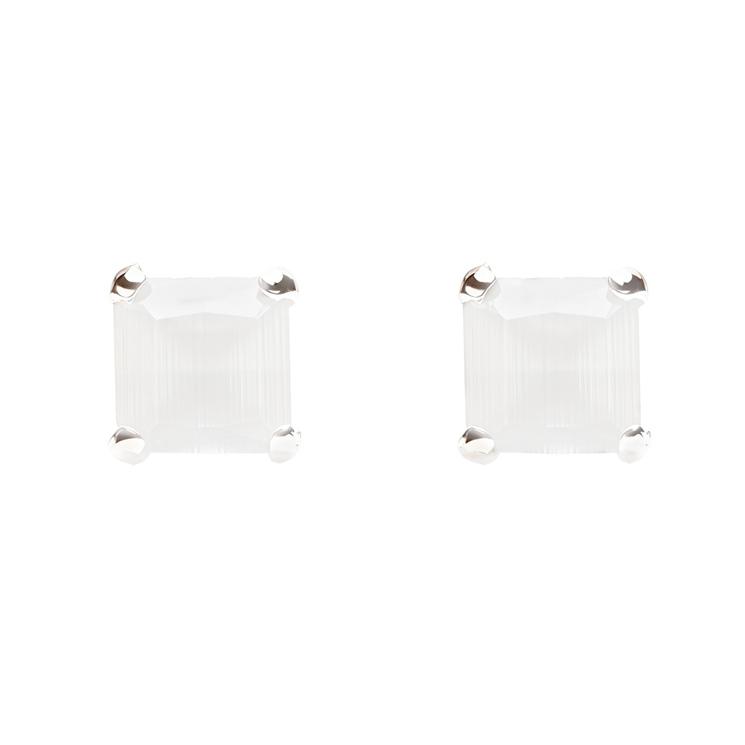 Manini | Square Shaped Silver Earrings