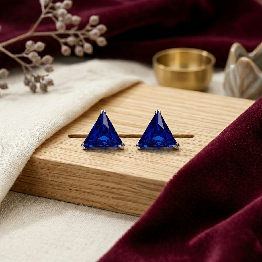 Mithi | Triangle Shaped Silver Earrings