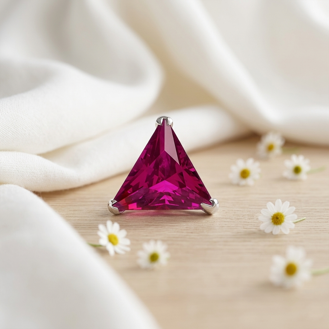 Mithi | Triangle Shaped Silver Nosepin