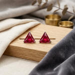 Load image into Gallery viewer, Mithi | Triangle Shaped Silver Earrings
