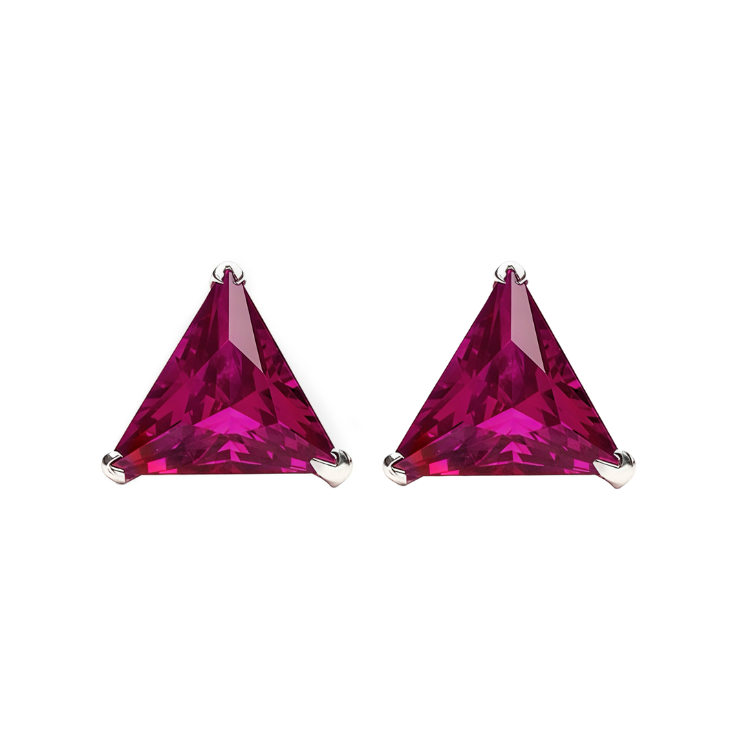 Mithi | Triangle Shaped Silver Earrings