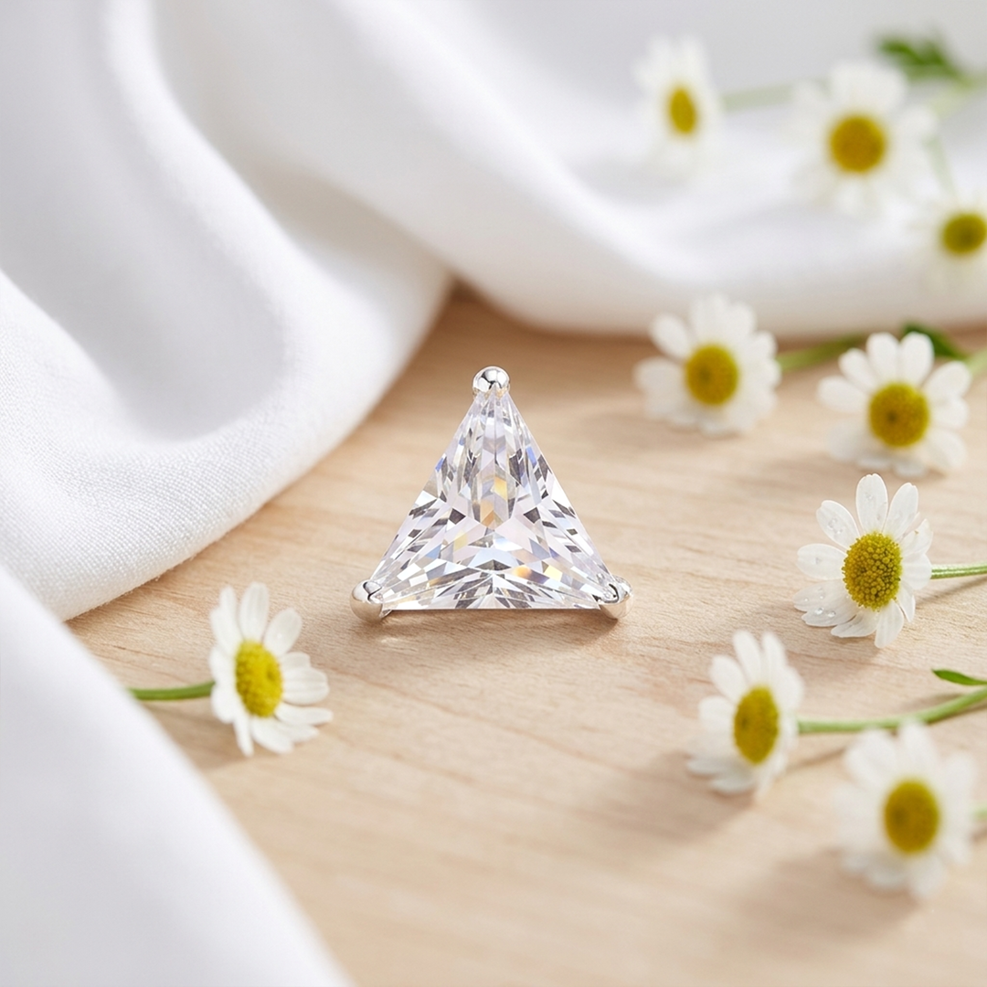 Mithi | Triangle Shaped Silver Nosepin