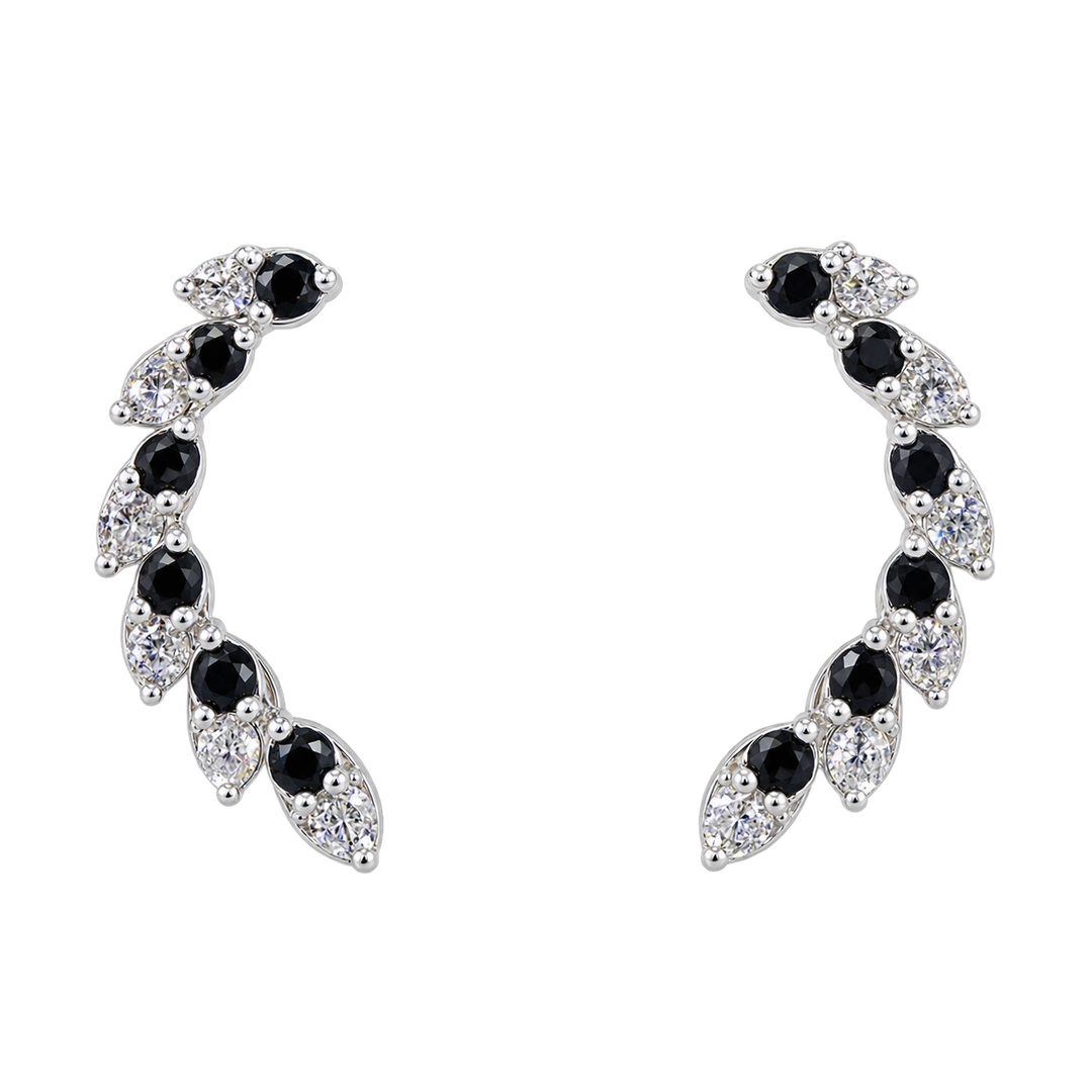 Manika | Curved Vine Stone Earrings