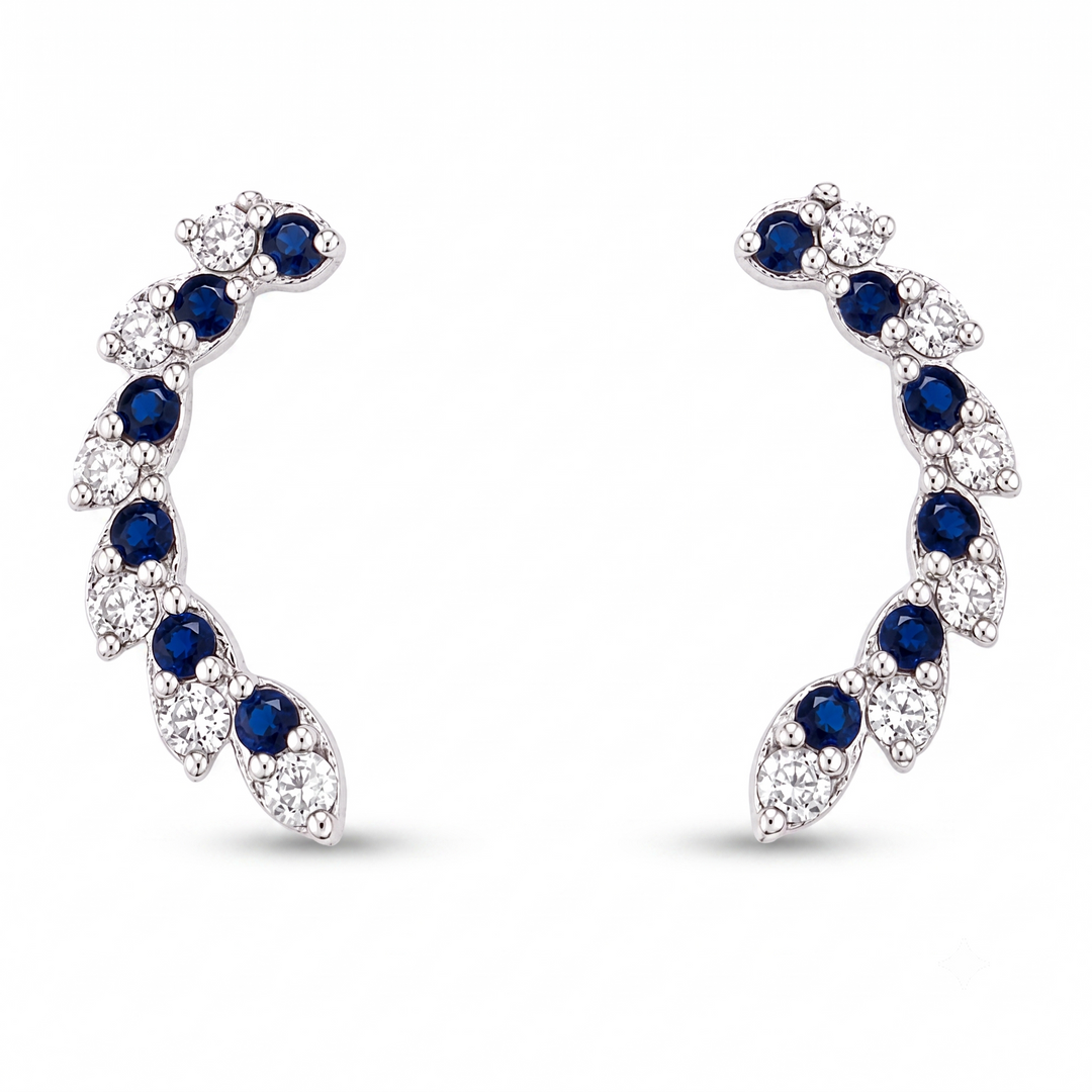 Manika | Curved Vine Stone Earrings