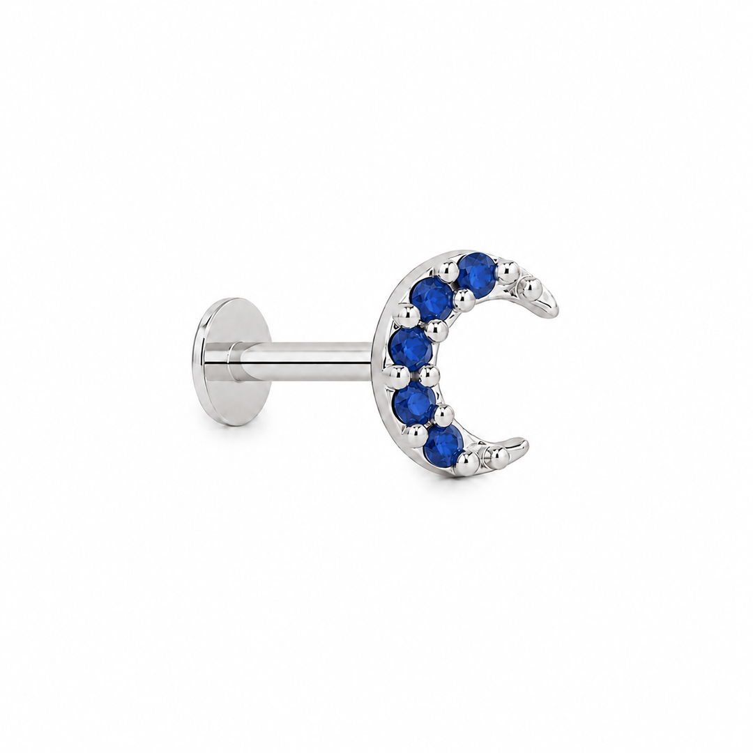 Mayank | Crescent Stone Stud Earrings