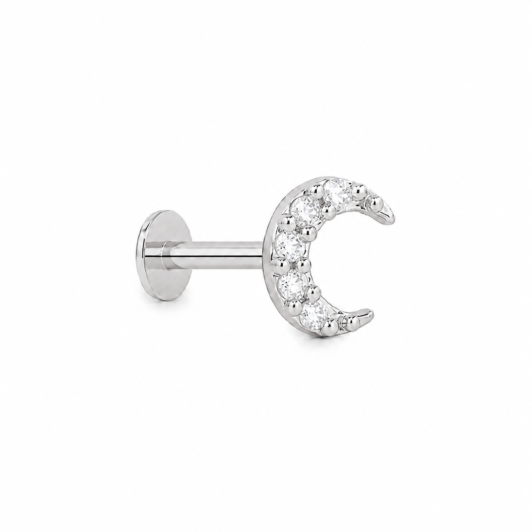 Mayank | Crescent Stone Stud Earrings