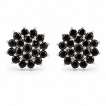 Load image into Gallery viewer, Manvi | 19-Stone Floral Cluster Earrings
