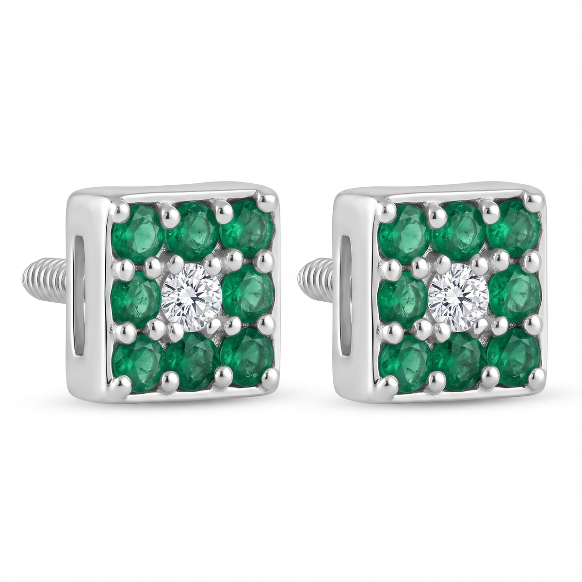 Mitali | 9 stone square stud earrings