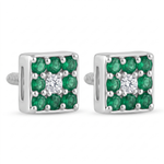 Load image into Gallery viewer, Mitali | 9-Stone Square Stud Earrings
