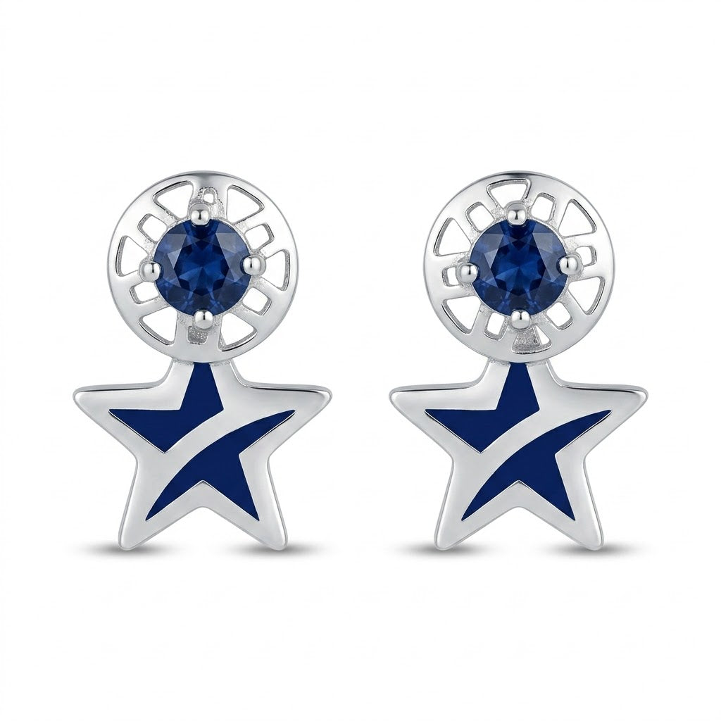 Miraya | Enamel Star Drop Earrings