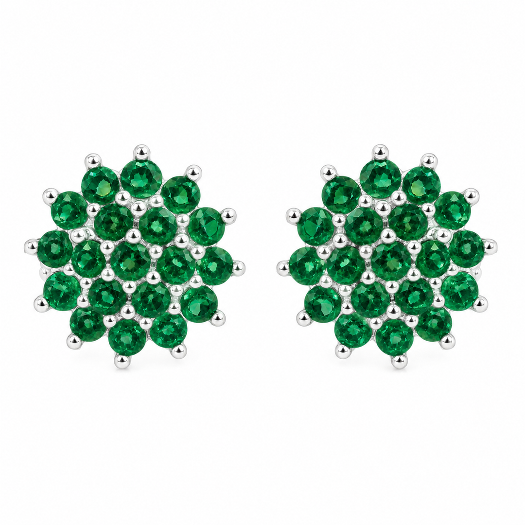 Manvi | 19-Stone Floral Cluster Earrings