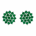 Load image into Gallery viewer, Manvi | 19-Stone Floral Cluster Earrings
