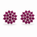 Load image into Gallery viewer, Manvi | 19-Stone Floral Cluster Earrings
