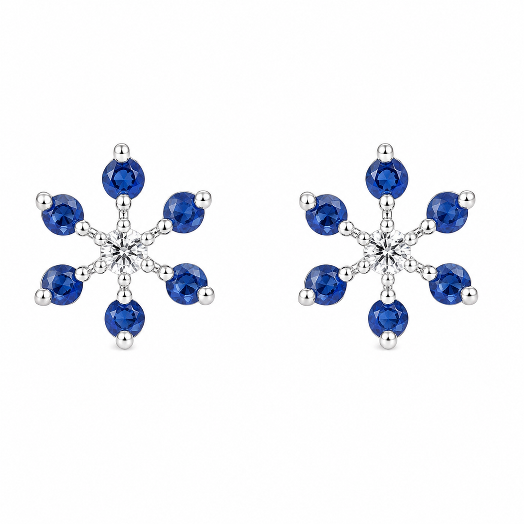 Medha | 7-Stone Starburst Stud Earrings
