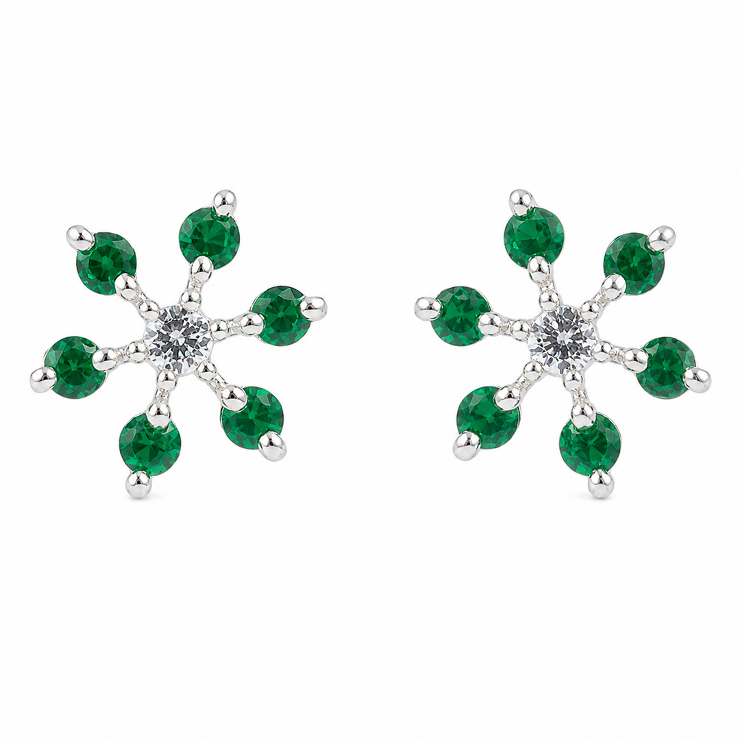 Medha | 7-Stone Starburst Stud Earrings