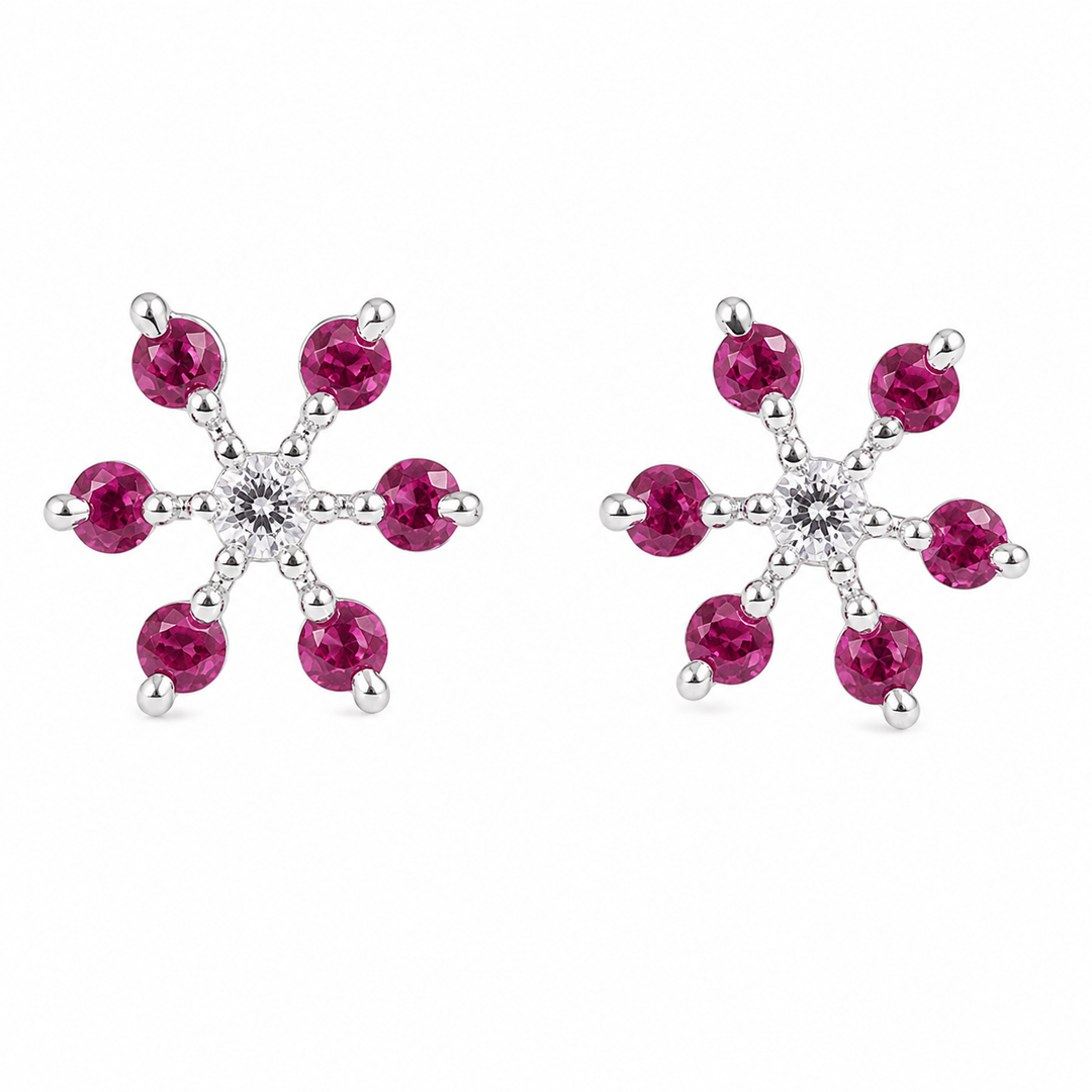 Medha | 7-Stone Starburst Stud Earrings