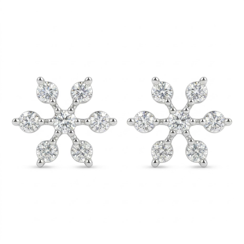 Medha | 7-Stone Starburst Stud Earrings
