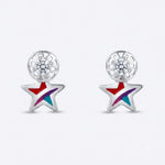 Load image into Gallery viewer, Miraya | Enamel Star Drop Earrings
