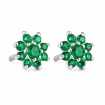 Load image into Gallery viewer, Malini | 9-Stone Flower Shaped Earrings
