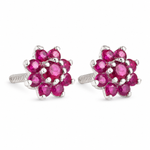Load image into Gallery viewer, Malini | 9-Stone Flower Shaped Earrings
