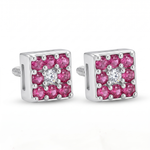 Load image into Gallery viewer, Mitali | 9-Stone Square Stud Earrings
