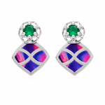Load image into Gallery viewer, Mohana | Geometric Laser Stone Drop Earrings
