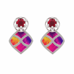 Load image into Gallery viewer, Mohana | Geometric Laser Stone Drop Earrings
