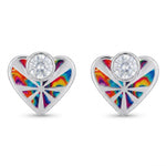 Load image into Gallery viewer, Myra | Geometric Heart Stud Earrings
