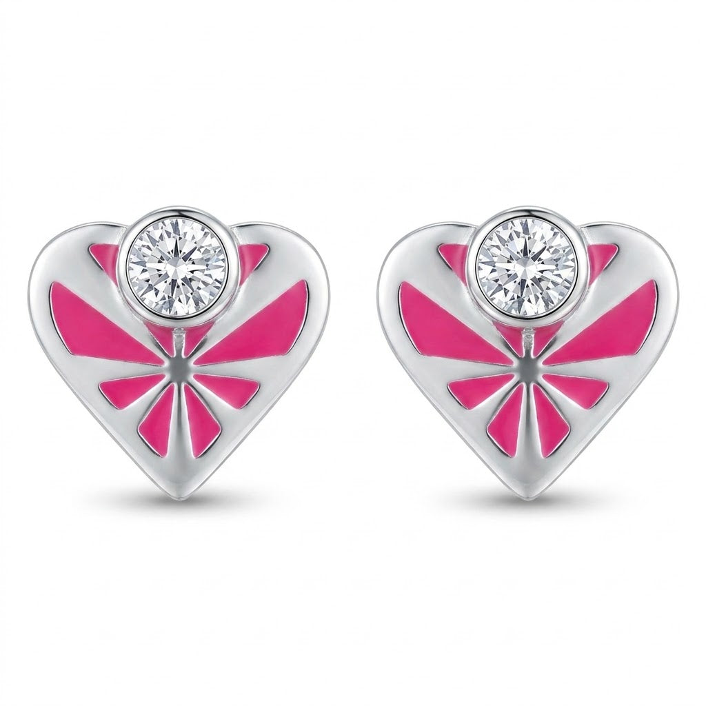 Myra | Geometric Heart Stud Earrings