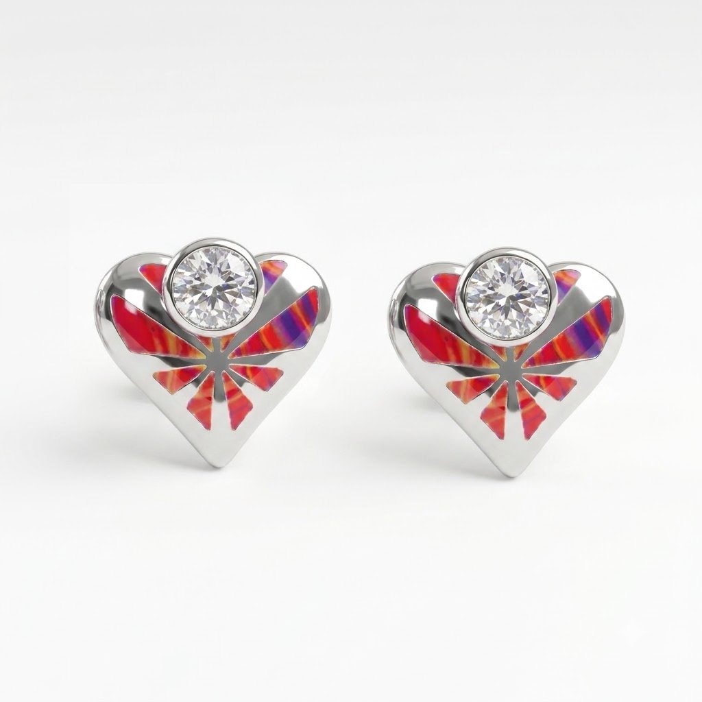 Myra | Geometric Heart Stud Earrings