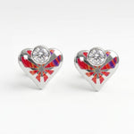Load image into Gallery viewer, Myra | Geometric Heart Stud Earrings
