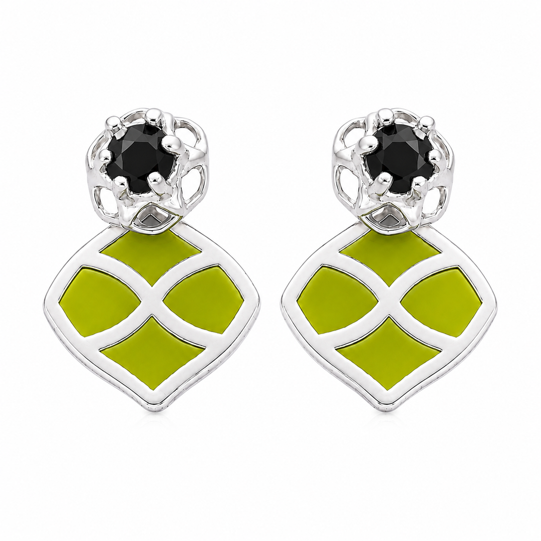 Mohana | Geometric Laser Stone Drop Earrings