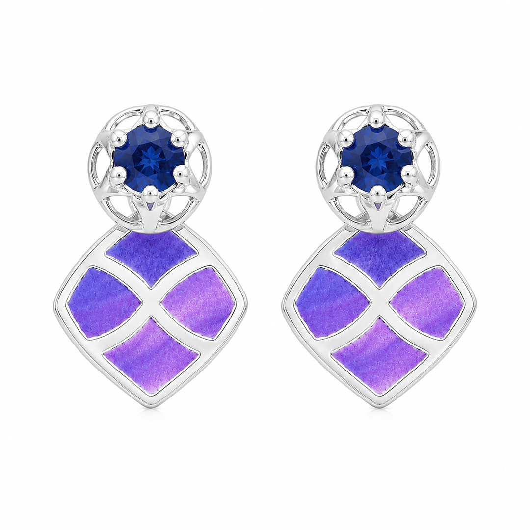 Mohana | Geometric Laser Stone Drop Earrings
