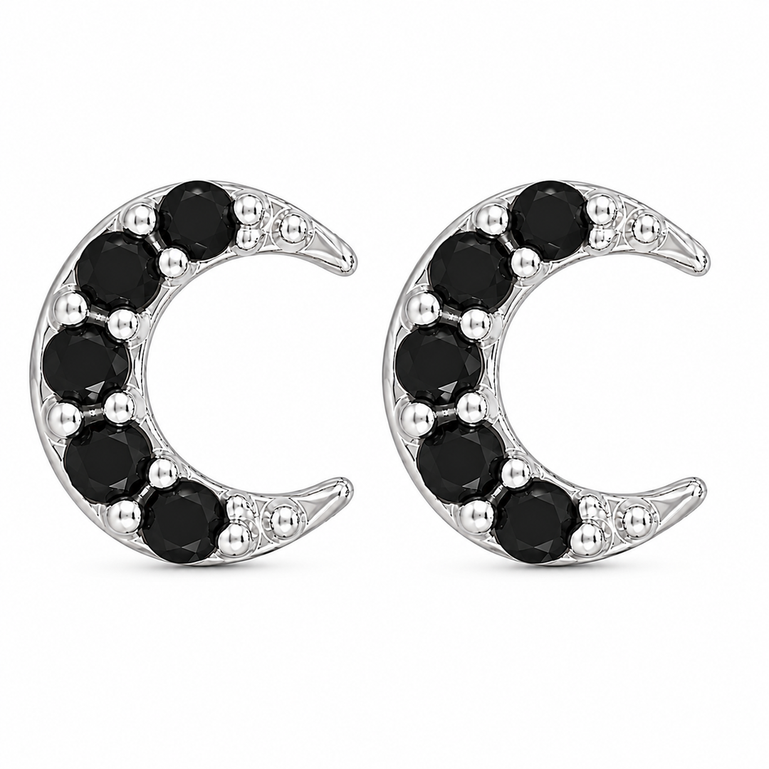 Mayank | Crescent Stone Stud Earrings