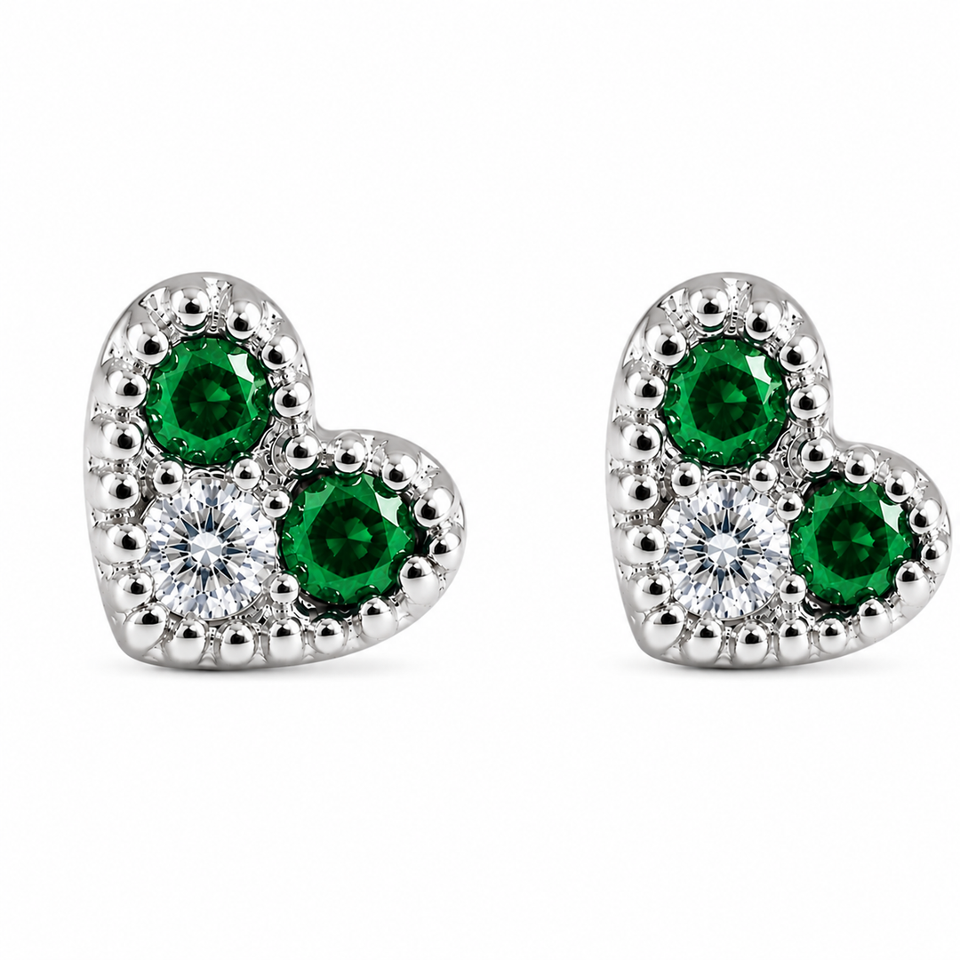 Maia | Heart Stone Earrings