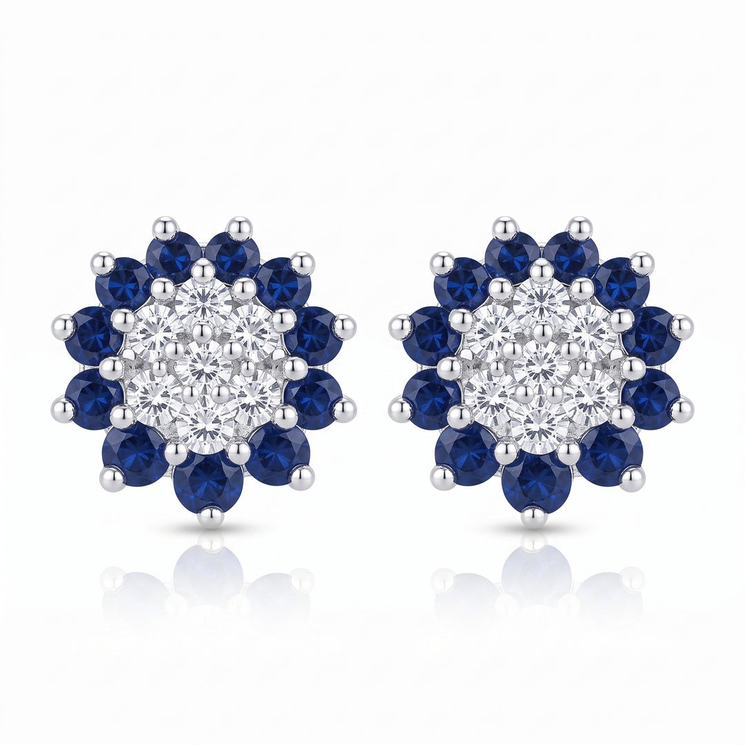 Meena | Two-Tone Floral Halo Earrings