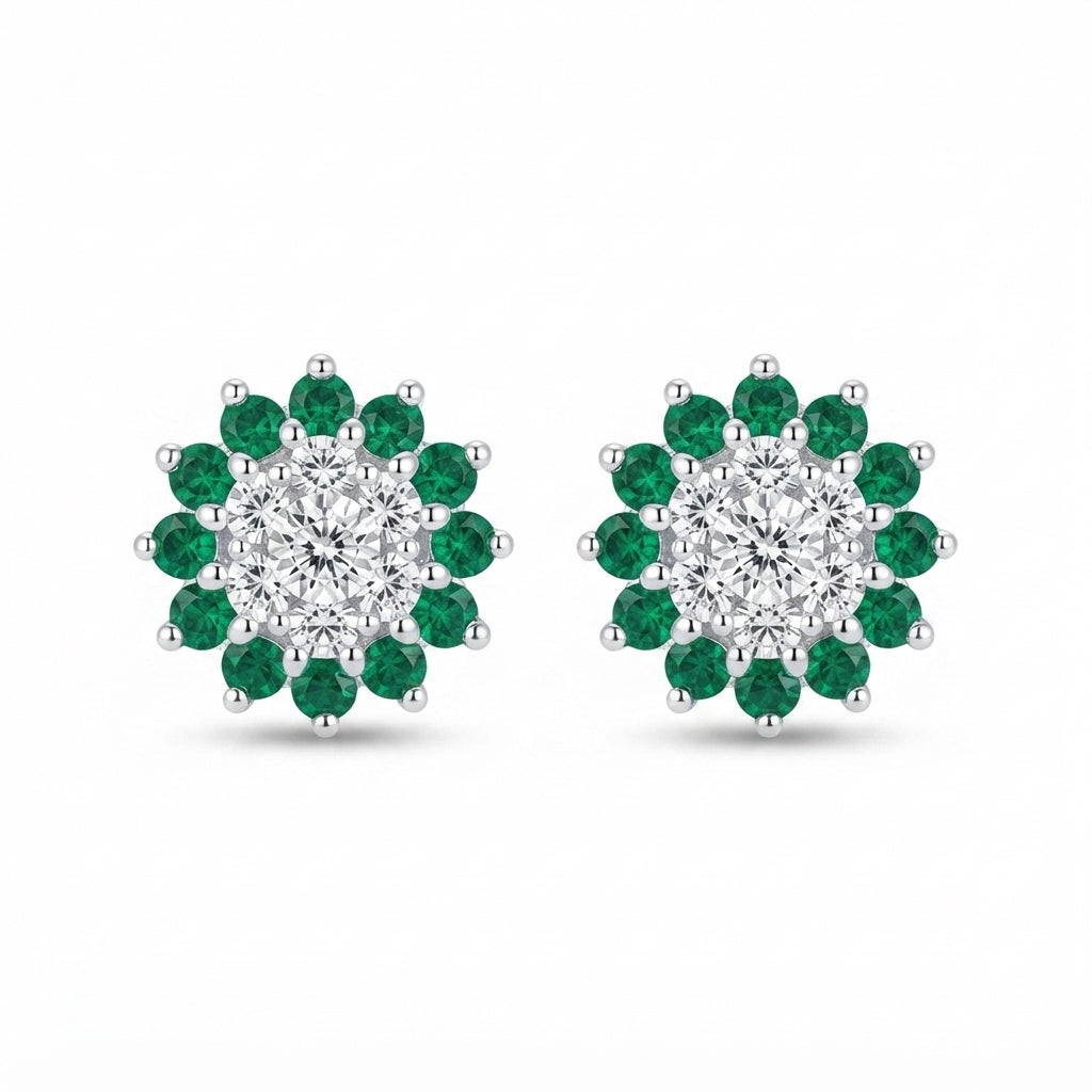 Meena | Two-Tone Floral Halo Earrings