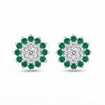 Load image into Gallery viewer, Meena | Two-Tone Floral Halo Earrings
