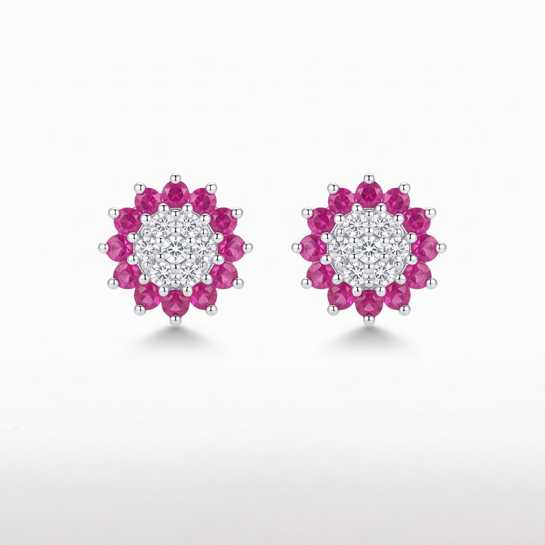 Meena | Two-Tone Floral Halo Earrings