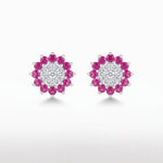 Load image into Gallery viewer, Meena | Two-Tone Floral Halo Earrings
